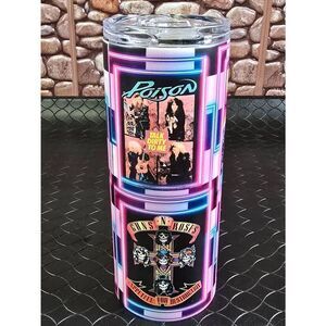 80's Hard Rock BandsDouble Walled  Stainless Steel Tumbler, Sublmation Ink #A53